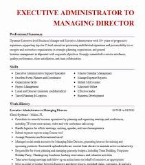 Clearly in a case like this, the job description must reflect the ability of the assistant to work with many. Executive Assistant To The Managing Director Resume Example Company Name Miami Florida