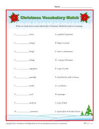 You will find 33 free printable christmas games on this page which is decorated with adorable and super cute christmas graphics. Christmas Vocabulary Match Christmas Worksheets