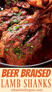 Beer Braised Lamb Shanks Lamb Shanks Slow Cooker Lamb Shank Recipe Slow Cooked Lamb Shanks