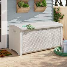 Add sophisticated style and storage to your deck or patio with this suncast® outdoor cabinet. Suncast 99 Gallons Gallon Resin Deck Box In Off White Reviews Wayfair