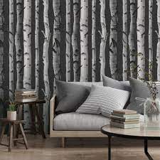 Buy birch tree wallpaper and get the best deals at the lowest prices on ebay! Fine Decor Birch Tree Wallpaper Black Grey Fd31052 Wallpaper From I Love Wallpaper Uk