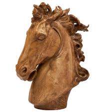Important French Art Deco Terracotta Horse Head Sculpture Sculpture Horse Sculpture French Art Deco