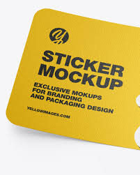 Textured Sticker Mockup In Stationery Mockups On Yellow Images Object Mockups