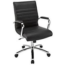 Realspace Modern Comfort Series Winsley Bonded Leather Managerial Mid Back Chair Black Silver Item 388262 Modern Rocking Chair Modern Office Chair Chair