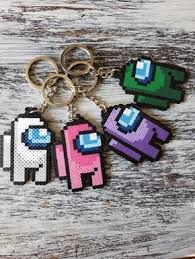 Among Us Perler Keychain Etsy In 2021 Easy Perler Bead Patterns Perler Bead Art Diy Perler Beads