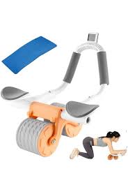 Protección De Muñecas Y Hombros Rodillo Abdominal Con Rebote Automático – 4 Ruedas, 2 En 1 Para Abdominales Y Plancha, Con Soporte De Codo Ergonómico