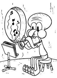 For boys and girls, kids and adults, teenagers and toddlers, preschoolers and older kids at school. Squidward Tentacles With Music Coloring Page Free Printable Coloring Pages For Kids