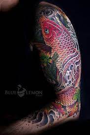 The inspirational best red and blue koi tattoos for on your sleeve, arm or thigh. My Koi Tattoo Koi Tattoo Sleeve Japanese Tattoo Designs Japanese Sleeve Tattoos