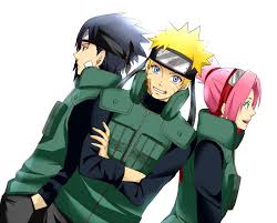 Team 7 Sasuke Naruto Sakura In Standard Konoha Ninja Uniforms Naruto Sasuke Sakura Team 7 Naruto