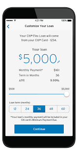 To initiate an electronic payment from my bank account and i authorize my bank to honor the withdrawal. Flex Loan On Card Citi Cards