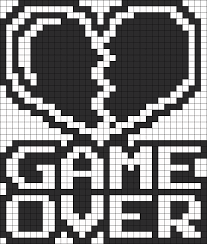 Perler Game Over Kandi Pattern Pixel Art Grid Pixel Art Pattern Pixel Art