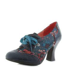 Womens Ruby Shoo Daisy Cyan Blue Floran Lace Up Heeled Shoes Shu Size