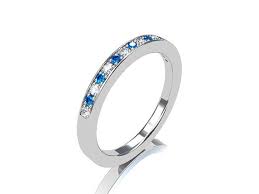 Blue Diamond Wedding Ring White Gold Rings Gold Band For Women Wedding Band For Women Diamond Eternity Ring Gift For Wife Rings Woman Blue Diamond Wedding Ring Blue Diamond Ring White