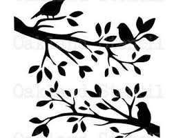 Four Birds On A Branch Tattoo Birds Stencil On A Branch Four Sizes 8 X12 24 X36 For Painting Signs Wood Walls Fabric Canvas Airbrush Crafts Wall Decor Scrapbook Bird Stencil Silhouette Stencil Stencils