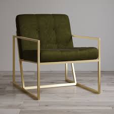Armen living kamila contemporary accent chair velvet green. Olive Green Armchair Luxury Home Decor Haute Arte