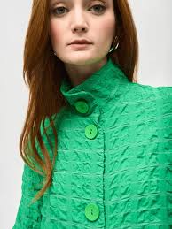 Joseph Ribkoff Textured Woven Jacket With Stand Collar 241069 Col 4203