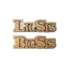 Amazon.com: BigSis & LilSis Set - Double Layer Wooden Cutout for Greek  Paddles, Wood Letters for Crafts, Fraternity, Sorority, BigLittle Gift Idea