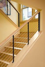 Round handrail is made for interior stair construction from 100% natural koto wood from west africa. Cable Stair Railings What To Consider Modern Stair Railing Modern Stairs Interior Stair Railing