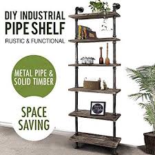 In addition to those two shelves, i decided to combine a wood shelf with black iron plumbing pipes to create a hanging rod below the shelf on the far wall in the room. Industrial Rustic Modern Wood Ladder Pipe Wall Shelf 4 Layer Pipe Design Bookshelf Diy Shelving Furniture Home Urbytus Com