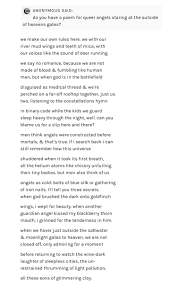 Jay Hulme On Twitter There S A Poet Out There Who Writes Stunningly Beautiful Poems About Gay Angels And Queer Jesus And Occasionally I Dig Out Their Work And Feel All The Feelings