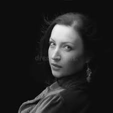 Girl with earring stock image. Image of female, vintage