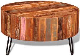Crafted from reclaimed pine wood. Buy Vidaxl Coffee Table Solid Reclaimed Wood Round End Side Living Room Stand Online In Vietnam B078w7df77