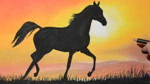 Maybe you would like to learn more about one of these? Drawing A Sunset And A Horse Silhouette With Pastels Youtube