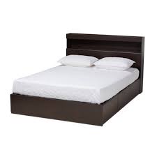 Lowest price of the summer season! Queen 6 Drawer Blaine Wood Platform Storage Bed Dark Brown Baxton Studio Target