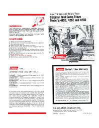 Coleman gas stove 533 diagram for parts list : Coleman 413g 426d User Manual Manualzz