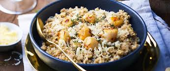 Recette Risotto De Sarrasin Aux Noix De Saint Jacques Et Au Fromage Recette Recette Risotto Risotto Recettes De Cuisine