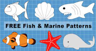 Print onto white card and. Fish Patterns And Marine Templates Printable Stencils Clip Art Patterns Monograms Stencils Diy Projects