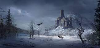 Castle In A Snowy Forest Sergey Zabelin Fantasy Castle Snowy Forest Castle Painting