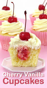 In a large bowl, sift together flour, almond meal, baking powder, baking soda, and salt. Cherry Vanilla Cupcakes Baking Cherry