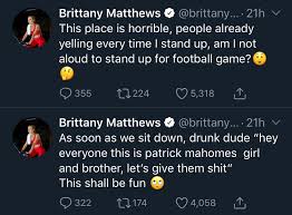 Mahomes briottany, patrick mahomes brittany matthews, patrick mahomes brother, patrick mahomes current girlfriend, patrick mahomes dating, patrick patrick mahomes personal life, patrick mahomes sister, patrick mahomesfather, randi mahomes pat mahomes wedding date. B R Gridiron On Twitter Patrick Mahomes Girlfriend Brittany Matthews Says Security Moved Her And Pat S Brother To A Safe Place At Gillette Stadium Because Patriots Fans Were Harassing Them Https T Co Bxi9vz0ubm