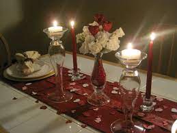 It could be a surprise date somewhere you think is romantic or if you love vegetarian dishes. Like The Runner And Candles For This Setting Romantic Dinner Tables Romantic Valentines Dinner Valentine Dinner Party