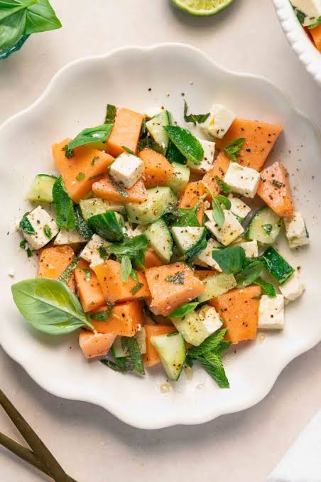 Salade de melon, concombre et feta | La Cuisine de Géraldine