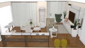 Frisamos que esse modelo de ambiente integrado é muito procurado e é uma das melhores opções para qualquer casa ou. Salas Estar E Jantar Integradas Graziela Lara De Grazielalarainteriores Planta 3d Mooble
