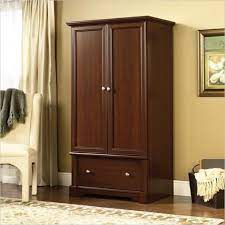Sauder Palladia Wooden Wardrobe Armoire In Cherry Wardrobe Furniture Cherry Bedroom Furniture Storage Furniture Bedroom