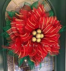 Digital Download Poinsettia Tutorial How To Make A Poinsettia Flower Wreath Christmas Flower Diy Poinsettia By A Noble Touch In 2020 Poinsettia Flower Christmas Mesh Wreaths Flower Wreath