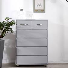 Good cheap piece but i would not be happy if i had paid more don't let the size of this dresser fool you, it's got deep, generous drawers. Tall Dressers For Bedroom 6 Drawer Dresser In Home Heavy Duty Mdf Chest Of Drawers Side Table Bedroom Furniture Vertical Storage Cabinet For Closet Entryway Hallway Nursery Office Gray Q14247 Walmart Com