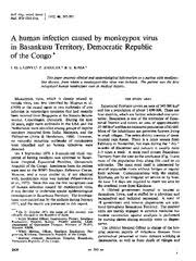 Monkeypox macht eine kurze pause. A Human Infection Caused By Monkeypox Virus In Basankusu Territory Democratic Republic Of The Congo