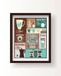 Brown Turquoise Kitchen Coffee Poster Coffee Kitchen Decor Etsy Turquoise Kitchen Decor Coffee Decor Kitchen Coffee Poster