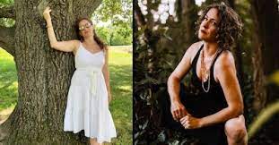 Ecosexual woman has a crush on an oak tree