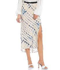 Sanctuary Good Times Abstract Tie Dye Print Pull On Bias Midi Skirt Dillard S