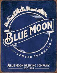 Blue Moon Skyline Logo Retro Tin Sign At Allposters Com Retro Tin Signs Retro Logos Blue Moon Beer