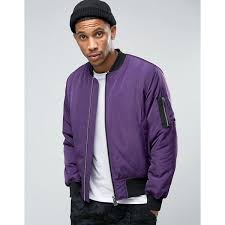 Black And Purple Bomber Jacket Asos Bomber Jacket With Ma1 Pocket In Purple With Silver Zips 61 Liked On Polyvore Featuring Men S Bomber Jacket Mens Spring Jackets Purple Bomber Jacket