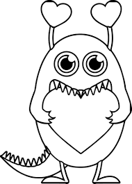 Monster Valentine Heart Free Coloring Page Monster Coloring Pages Valentine Coloring Pages Free Coloring Pages