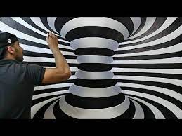 تعليم ديكور الخدع البصريه بطريقه بسيطه جداا youtube pintura de parede 3d ideias de pintura de parede decoracao da parede 3d