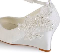 Scarpe da sposa avorio scarpe da sposa con tacco a punta aperta con fibbia in raso. Emily Bridal Scarpe Da Sposa In Pizzo Avorio Peep Toe Fiori Dettaglio Scarpe Con Zeppa Cinturino Alla Caviglia Scarpe Da Sposa Scarpe Col Tacco Scarpe Da Donna Tomorrowshope Tv
