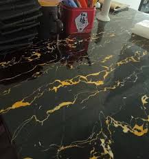 Simple, clean design indicates the hour with. Marble Waterproof Black Marble Contact Paper Wallpaper Stickers